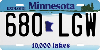 MN license plate 680LGW
