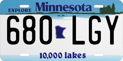 MN license plate 680LGY