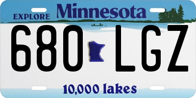 MN license plate 680LGZ