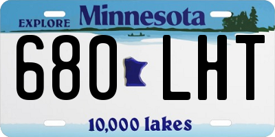 MN license plate 680LHT