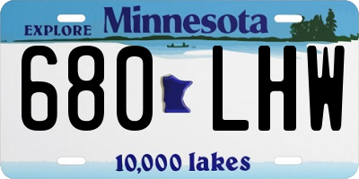 MN license plate 680LHW