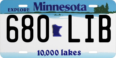 MN license plate 680LIB