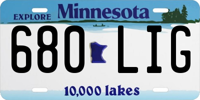 MN license plate 680LIG