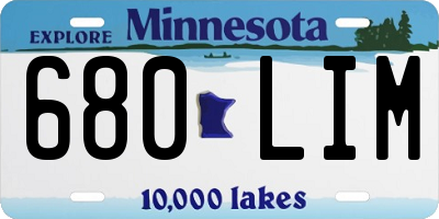 MN license plate 680LIM