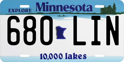 MN license plate 680LIN