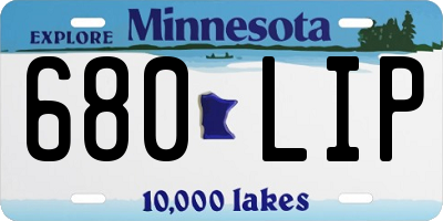 MN license plate 680LIP