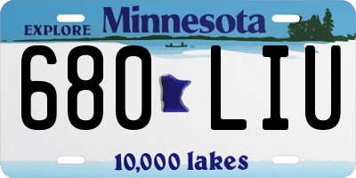 MN license plate 680LIU