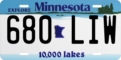 MN license plate 680LIW