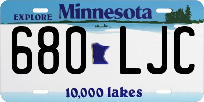 MN license plate 680LJC