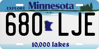 MN license plate 680LJE
