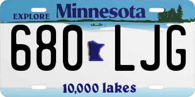 MN license plate 680LJG