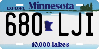 MN license plate 680LJI