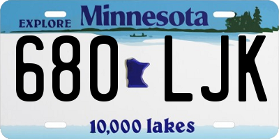 MN license plate 680LJK