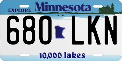 MN license plate 680LKN