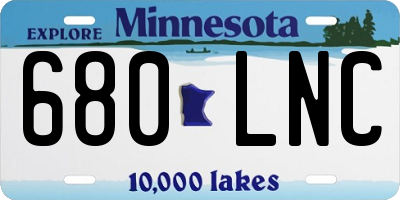 MN license plate 680LNC