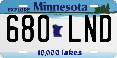 MN license plate 680LND