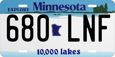 MN license plate 680LNF