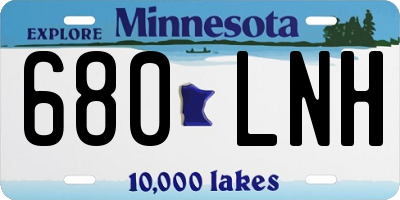 MN license plate 680LNH