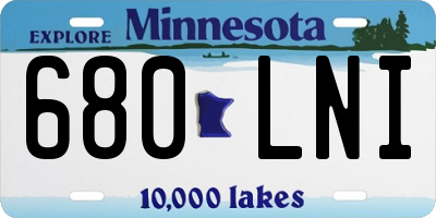MN license plate 680LNI
