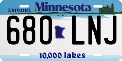MN license plate 680LNJ