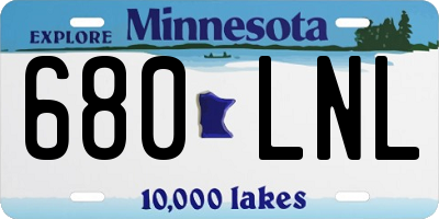 MN license plate 680LNL