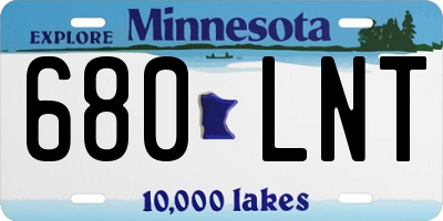 MN license plate 680LNT