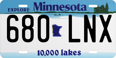 MN license plate 680LNX