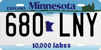 MN license plate 680LNY
