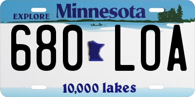 MN license plate 680LOA