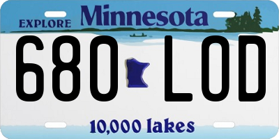 MN license plate 680LOD