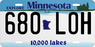 MN license plate 680LOH