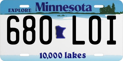 MN license plate 680LOI