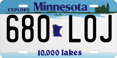 MN license plate 680LOJ