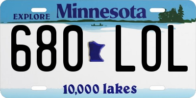 MN license plate 680LOL
