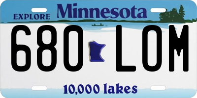MN license plate 680LOM