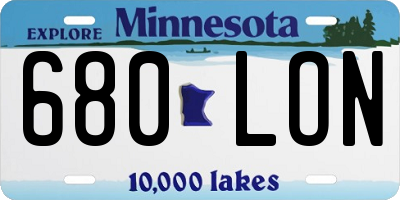 MN license plate 680LON