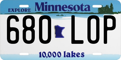 MN license plate 680LOP