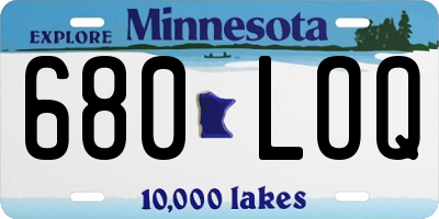 MN license plate 680LOQ