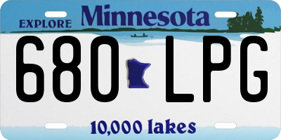 MN license plate 680LPG
