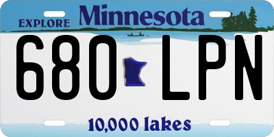 MN license plate 680LPN