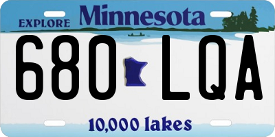 MN license plate 680LQA