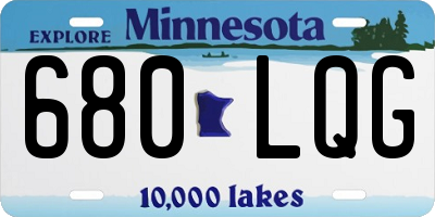 MN license plate 680LQG