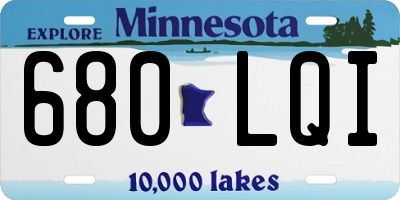 MN license plate 680LQI