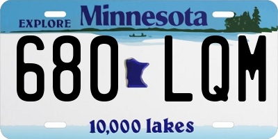 MN license plate 680LQM