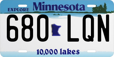 MN license plate 680LQN