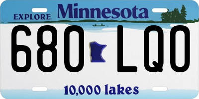 MN license plate 680LQO