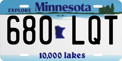 MN license plate 680LQT