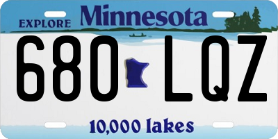 MN license plate 680LQZ
