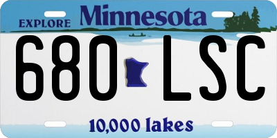MN license plate 680LSC