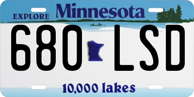 MN license plate 680LSD